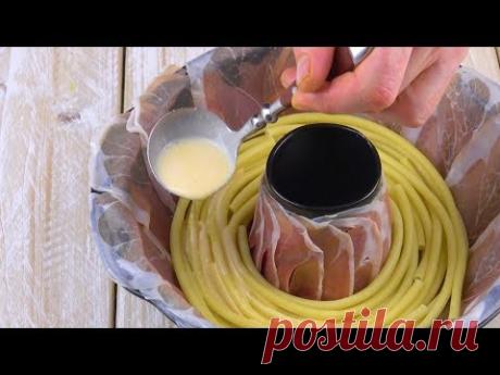 Выкладываем форму для выпечки ветчиной. Будет вкусно!