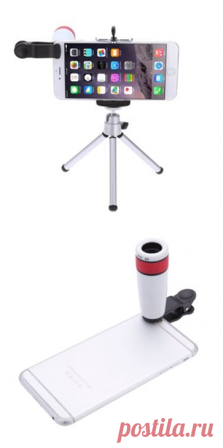 8X Zoom Phone Telephoto Camera Lens with Clip Mini Tripod for iPhone Samsung HTC Photography Accessory