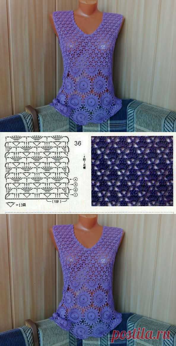 Красивая летняя кофточка от Айгуль Салимовой + схемы.