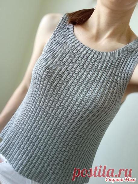 Простой и стильный топ крючком - Вязание - Страна Мам