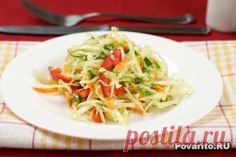 Салат из капусты и болгарского перца » Povarito.Ru - Пошаговые фото-рецепты с описанием этапов приготовления