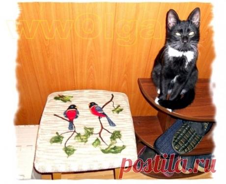 Как изготовить сидушку на табурет? / Валяние / Мастер классы по валянию из шерсти