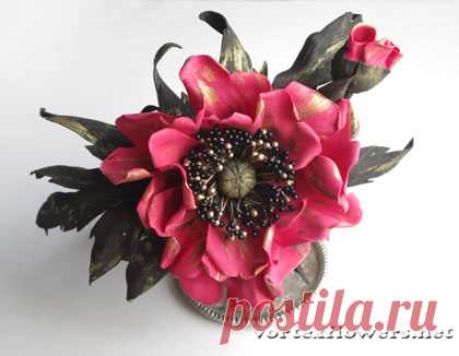 Мак из фоамирана "Новогодний". Часть 2 | Vortex Flowers