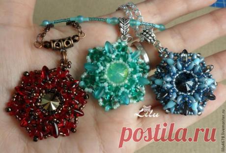 Делаем нежный кулон из бисера — готовимся к празднику - Ярмарка Мастеров - ручная работа, handmade