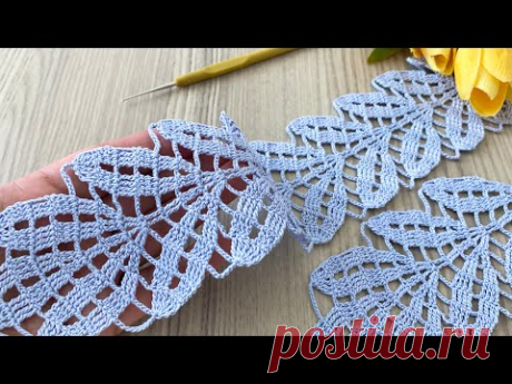 🌿Crochet New and Very Stylish Leaf Pattern Multi-Purpose Lace Tutorial