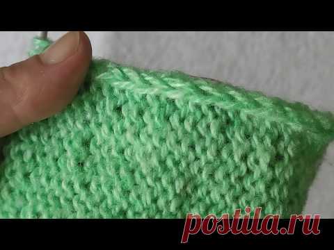 Плотная кромка для лицевой глади и других узоров спицами. край не заворачивается.