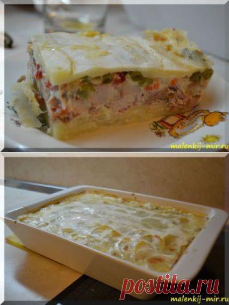 Запеканка с копченой курицей|Мой маленький мир