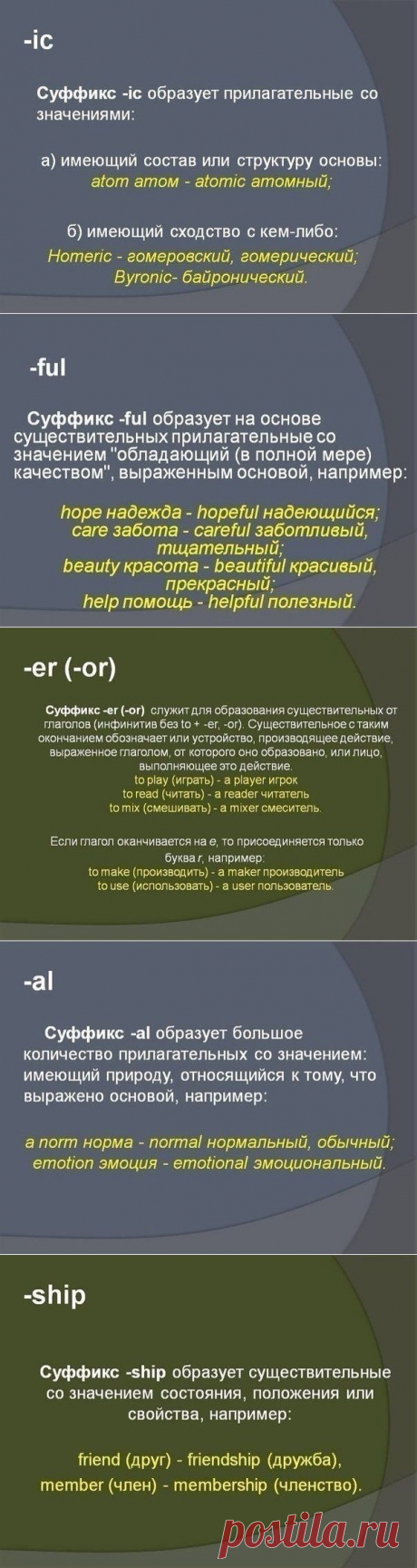 Суффиксы в английском языке. | Учите Английский язык. Learn English
