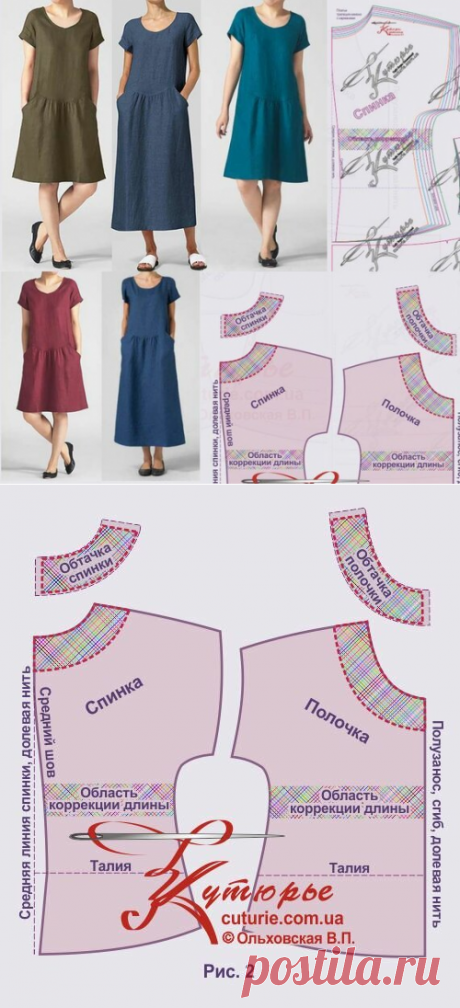 Летнее платье бохо по простой выкройке для начинающих - трапеция кимоно с карманами | Шьем с Верой Ольховской | Яндекс Дзен