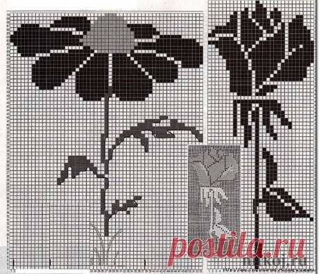 Топ с ромашкой – филейное вязание » Ниткой - вязаные вещи для вашего дома, вязание крючком, вязание спицами, схемы вязания