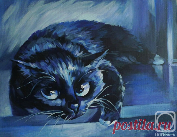 «Ночной кот» картина Паниной Киры (холст, акрил) — купить на ArtNow.ru. Альбом 