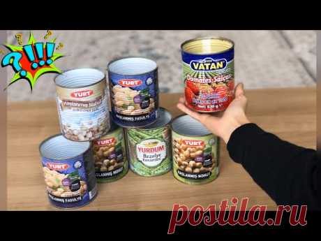 KONSERVE TENEKE KUTULARI İLE 3 FARKLI GERİ DÖNÜŞÜM FİKRİ / HOW TO RECYCLE TIN CAN, 3 SMART IDEAS