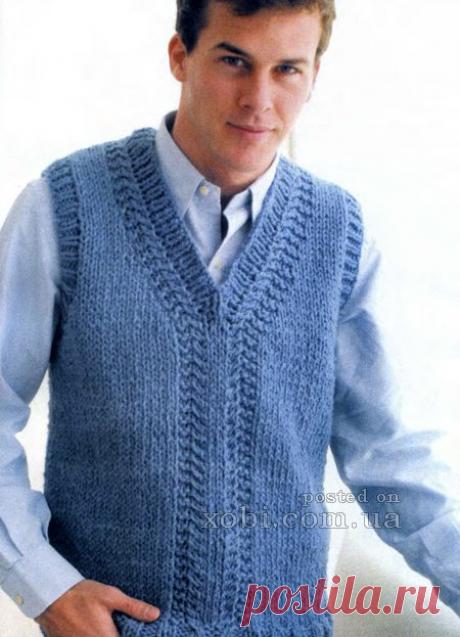 мужская безрукавка с V-образным вырезом