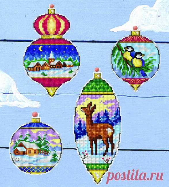Kit de punto de cruz con adornos navideños de Orchidea – The Happy Cross Stitcher