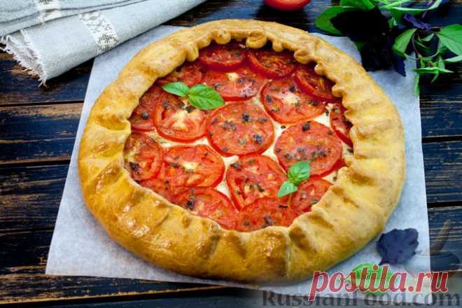 Рецепт: Песочная галета с творогом и помидорами, на сметане на RussianFood.com