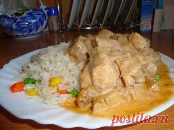 Мясо в сырном соусе
