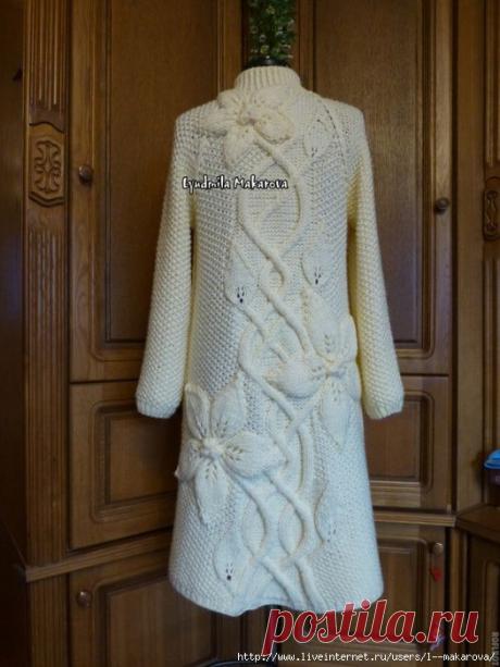 &quot;Белые Клематисы&quot; от Людмилы МакаровойПальто &quot;Белые Клематисы&quot; от Людмилы Макаровой