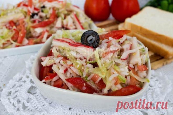 Салат с крабовыми палочками и рисом - пошаговые фото | Все Блюда