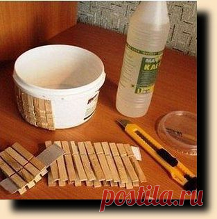 Корзинка своими руками из прищепок. | Мастер-класс