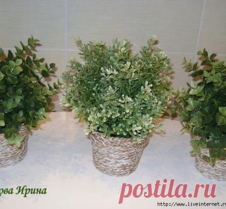 Декор кашпо для цветов. МК