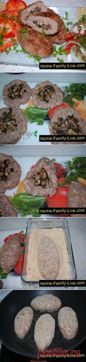 Зразы с грибами - пошаговый фоторецепт - фаршированные котлеты
