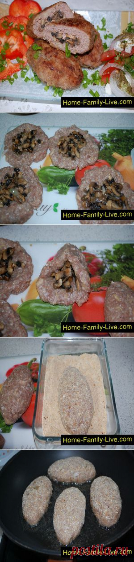 Зразы с грибами - пошаговый фоторецепт - фаршированные котлеты