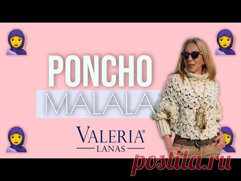 ✅ Cómo tejer un PONCHO a CROCHET - Productos Valeria Lanas Lana Natural - En tejer es de guapas