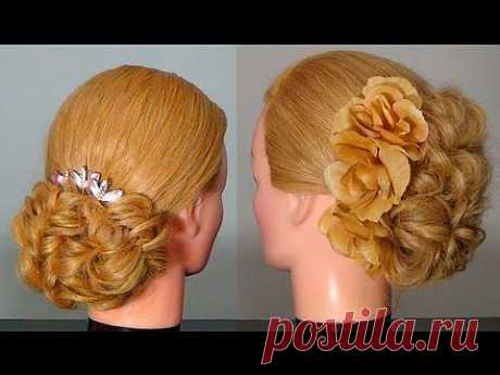 ▶ Прическа с плетением на длинные волосы. Messy Fishtail Braid - YouTube