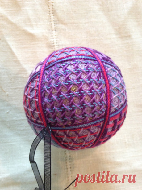 3 1/2 inch Mad About Purple temari ball от temaritime на Etsy