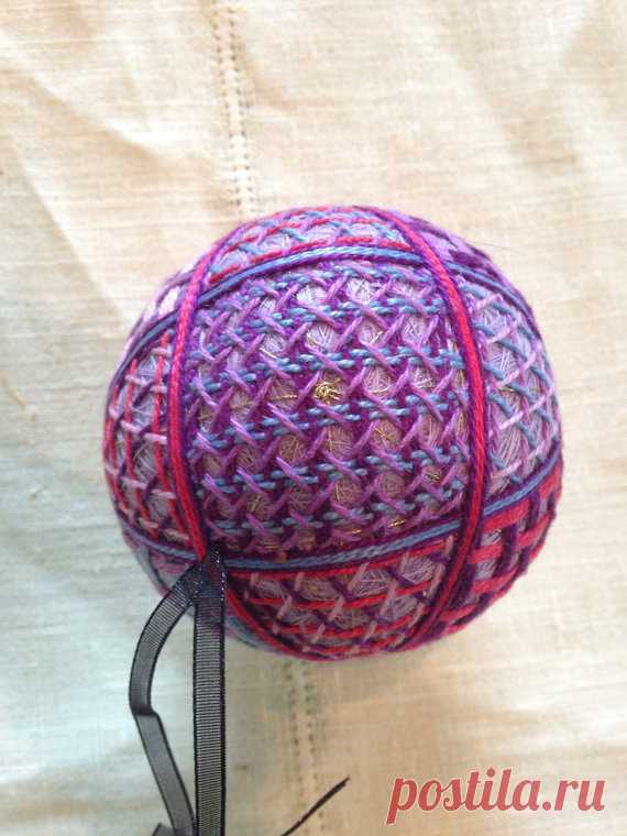 3 1/2 inch Mad About Purple temari ball от temaritime на Etsy