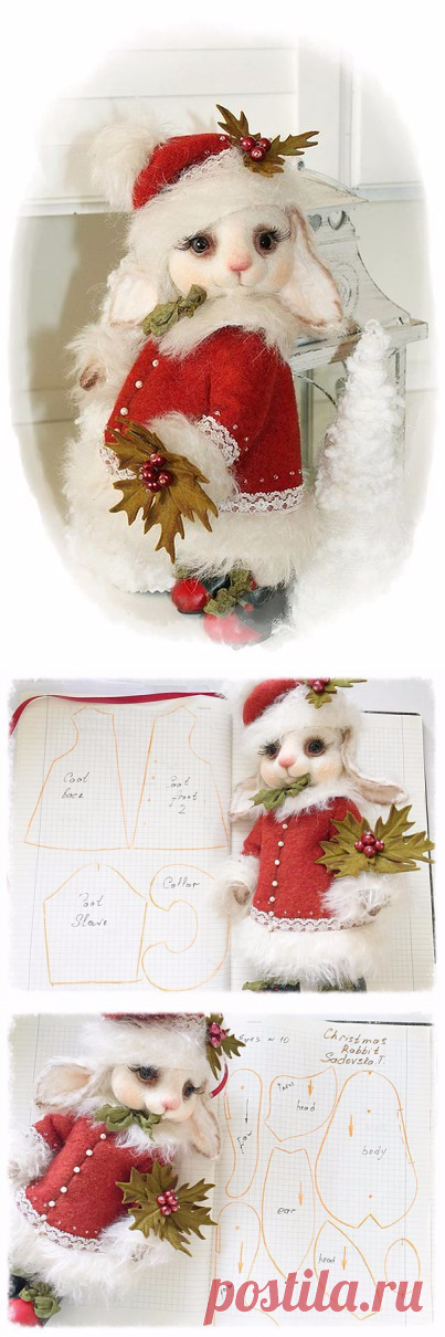 Выкройка рождественского зайца от Татьяны Садовской