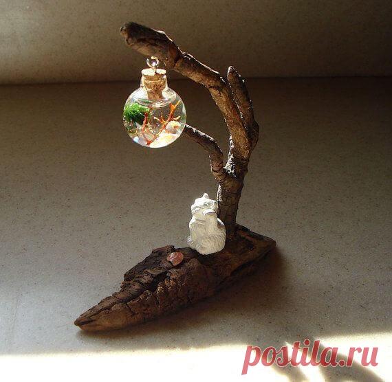 Миниатюрный аквариум как элемент декора