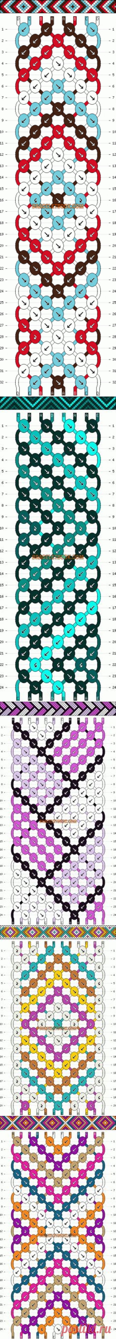 Normal Friendship Bracelet Pattern #9825 - BraceletBook.com | Friendship Bracelets | Макраме и Браслеты