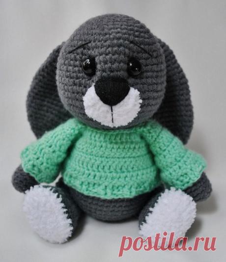 Грустный зайчик амигуруми: вязаная игрушка | AmiguRoom