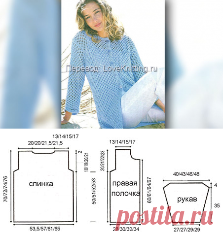 Жакет «Пляжный блюз» | Loveknitting.ru
