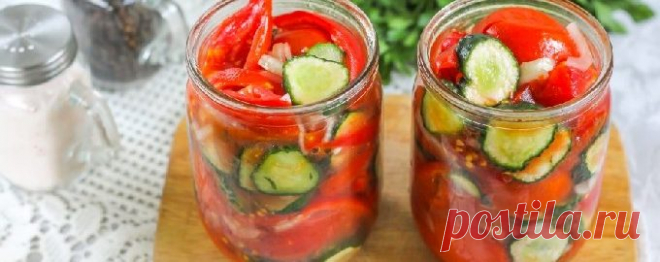 Салат из огурцов и помидоров на зиму - 10 самых вкусных рецептов с фото пошагово