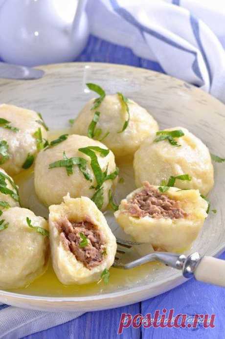 Картофельно-сырные ньокки, фаршированные мясом.