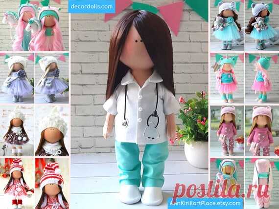 Doctor Interior Decor Doll Nurse Handmade Tilda Doll Textile | Etsy Hello dear visitors!  This is handmade cloth doll created by Master Olga S. (Karaganda, Kazakhstan).  All dolls stated on the photo are mady by artist Olga. You can find them in our shop searching by artist name.  Doll is 25 cm (10.5 inch) tall and made of only quality materials.  Such dolls and