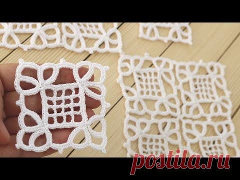 КВАДРАТНЫЙ МОТИВ вязание крючком СОЕДИНЕНИЕ МОТИВОВ мастер-класс Crochet square motif