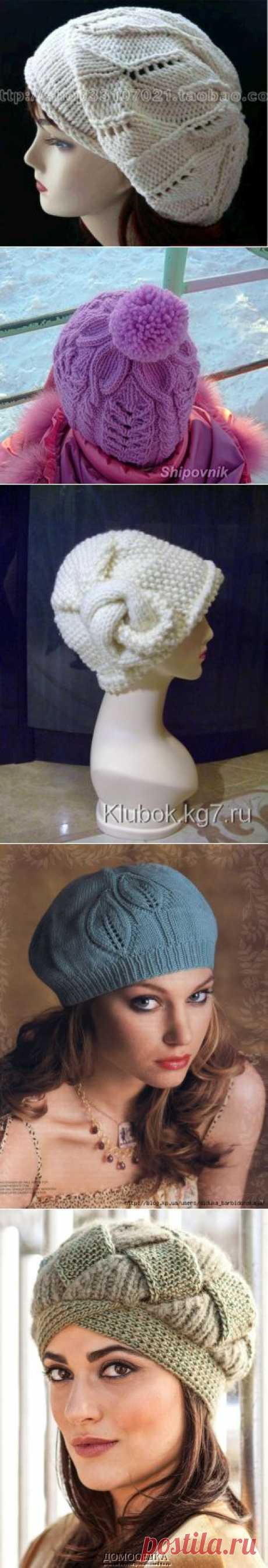 Шали, шарфы, шапочки спицами. Подборка