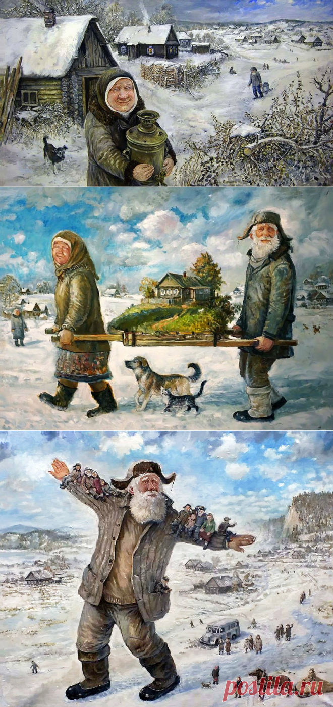 Теплые и душевные картины о деревенских старичках