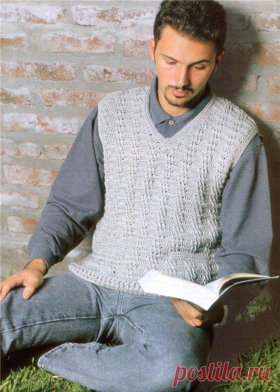 Мужская безрукавка крючком - Страна Мам