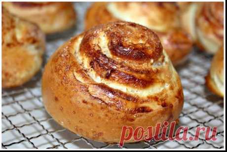 Булочки-улитки с корицей и грецким орехом