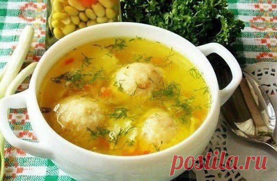 Суп с сырными шариками
