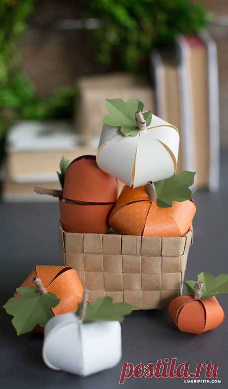 DIY Paper Pumpkin - Lia Griffith