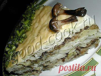 Хорошая кухня - картофельный торт с грибами. Кулинарная книга рецептов. Салаты, выпечка.