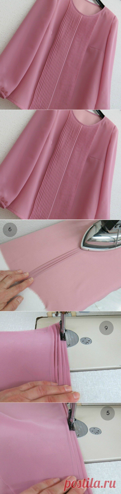 Как сделать декоративные складочки на блузке — DIYIdeas
