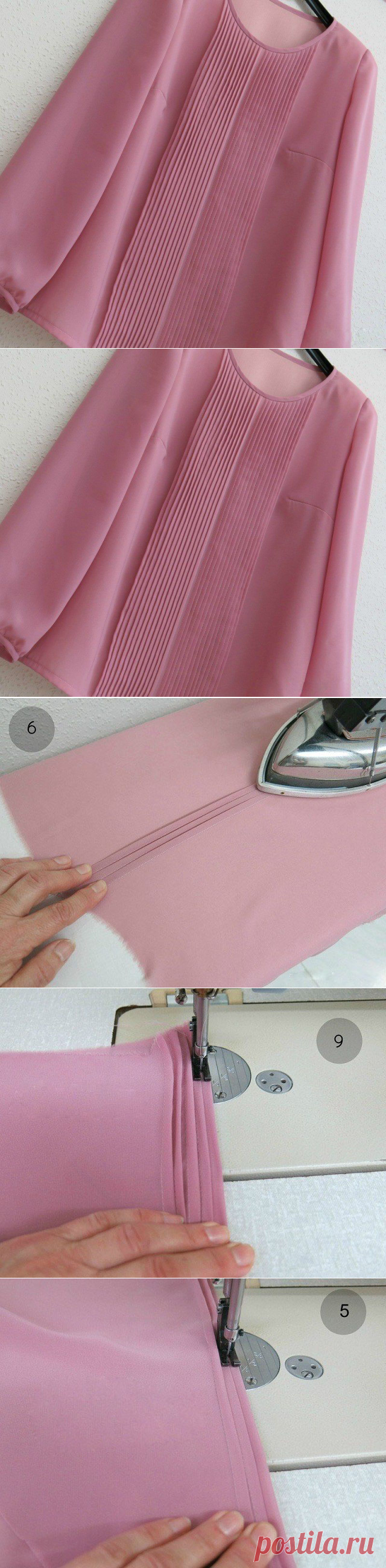 Как сделать декоративные складочки на блузке — DIYIdeas