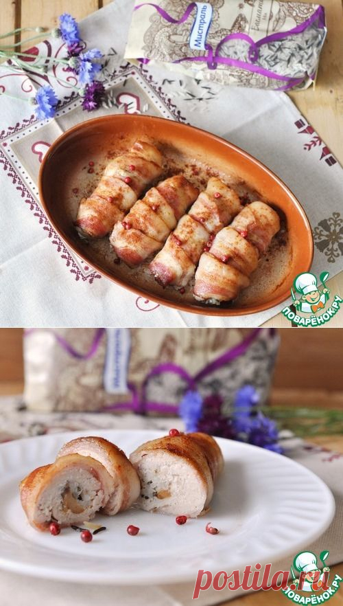 Куриные рулетики с рисовым миксом и грибами - кулинарный рецепт