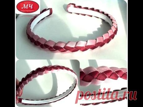 Мастер класс косичка из лент Канзаши Цветы из лент DIY Pigtail ribbon